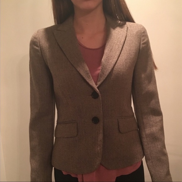J. Crew Brown Wool Herringbone Blazer Jacket - Picture 5 of 9